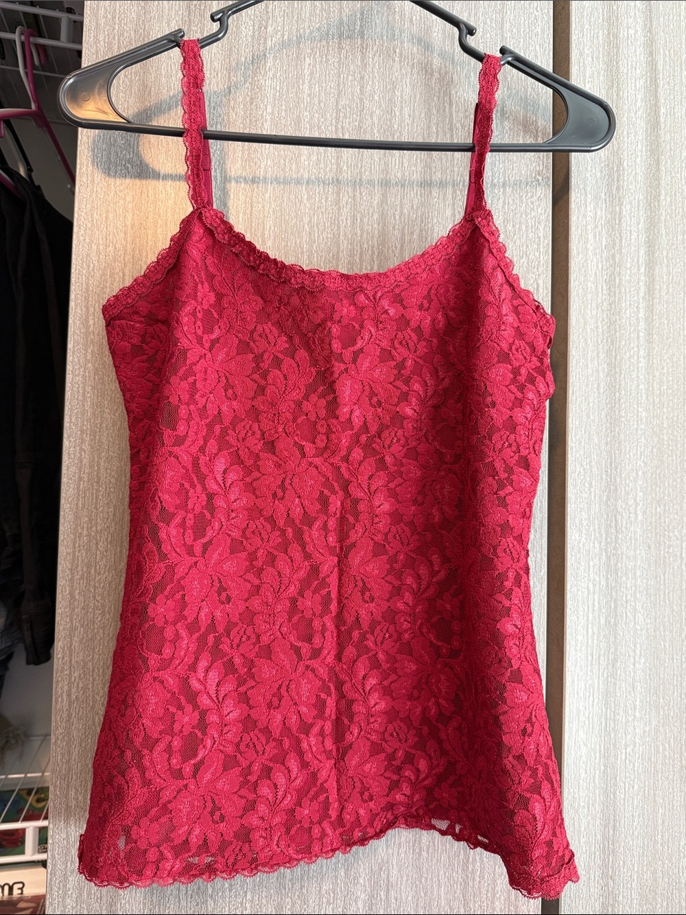 White House Black Market Burgundy Lace Camisole